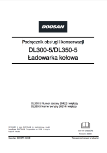 Instrukcja obsługi Doosan DL300-5 DL350-5 wydanie 2020